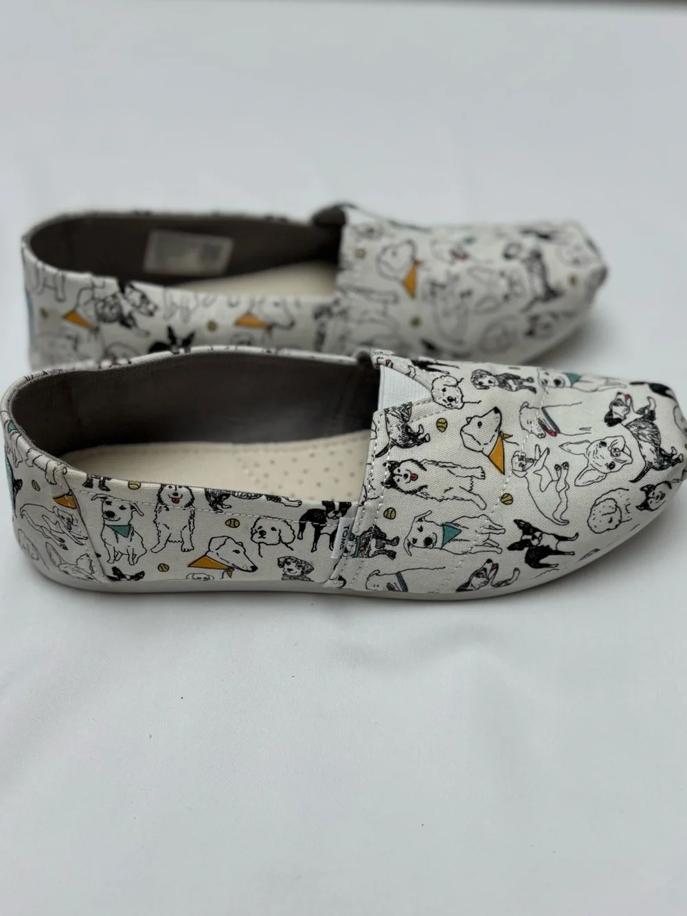 TOMS Canvas Slip-On Shoes in White Office Dog Print